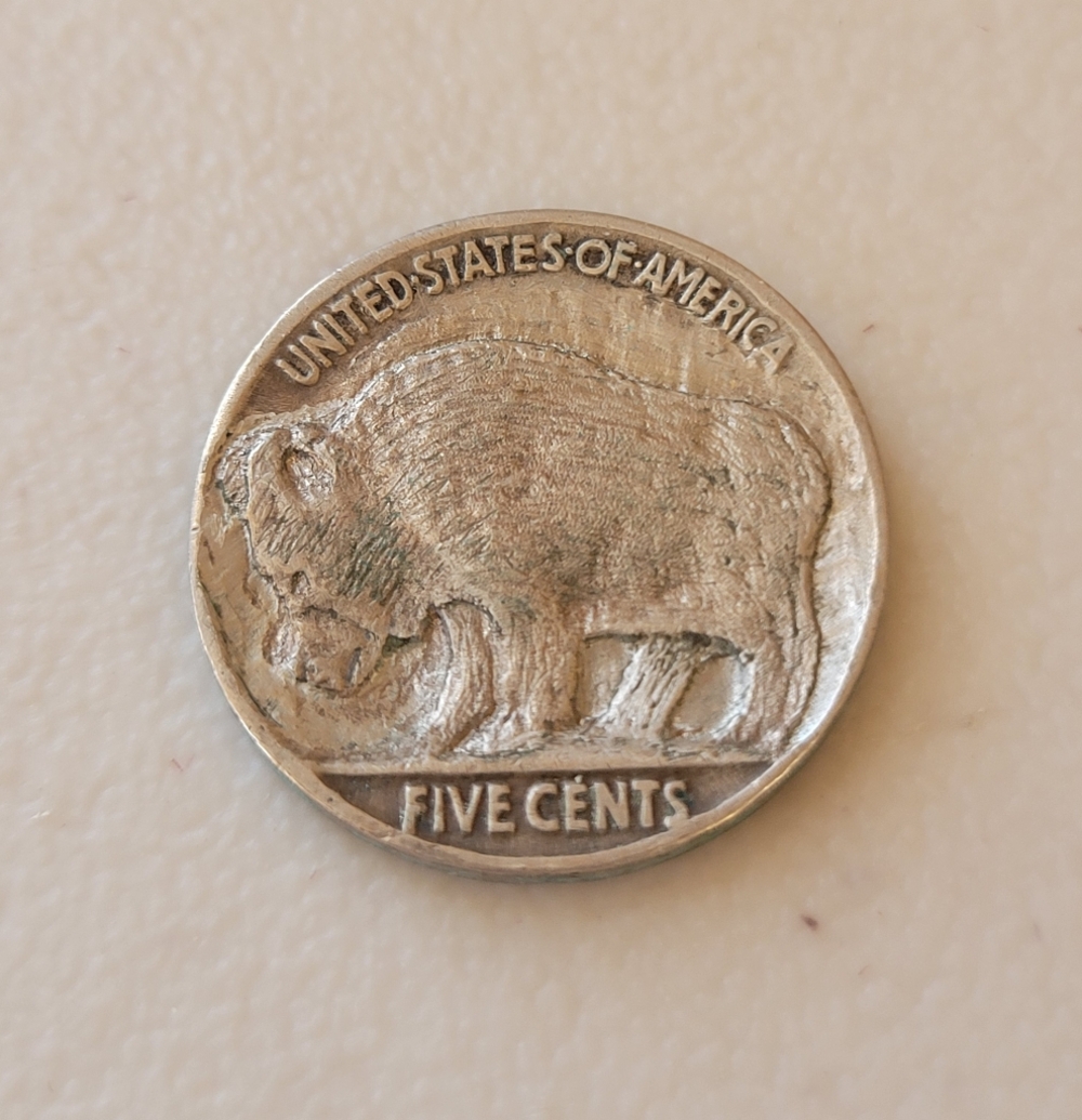 Original Hobo Nickel with Engraved Honey Bear